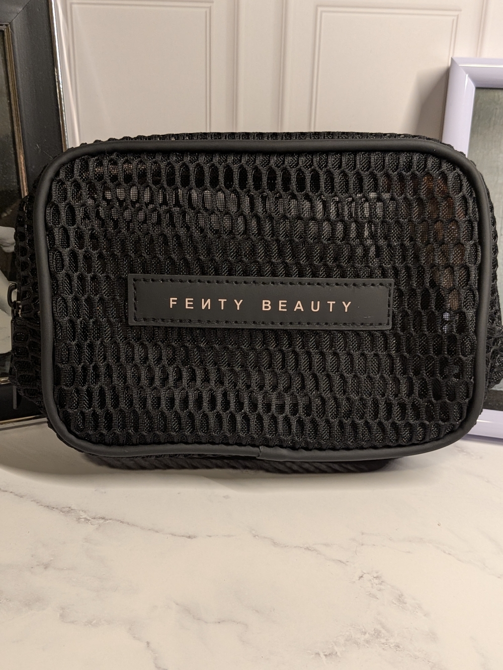 Fenty Beauty Black Mesh Cosmetic Pouch